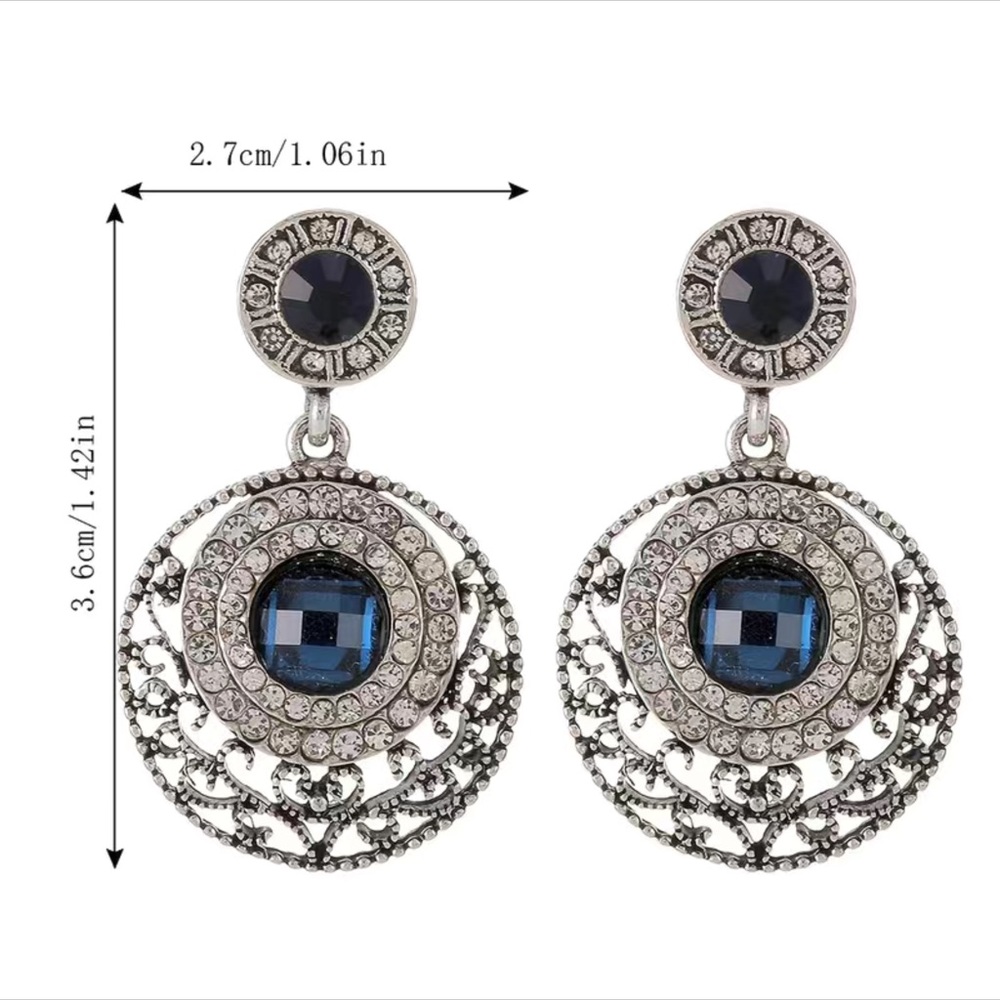 RETRO ROUND EARRINGS - Picture 7 of 13